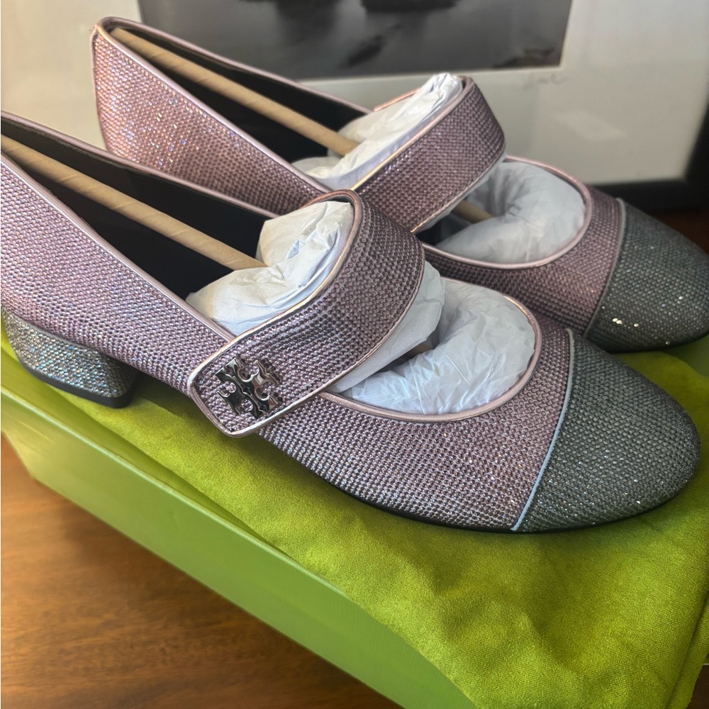 Tory Burch Women's Pink and Gray Mary Jane Shoes